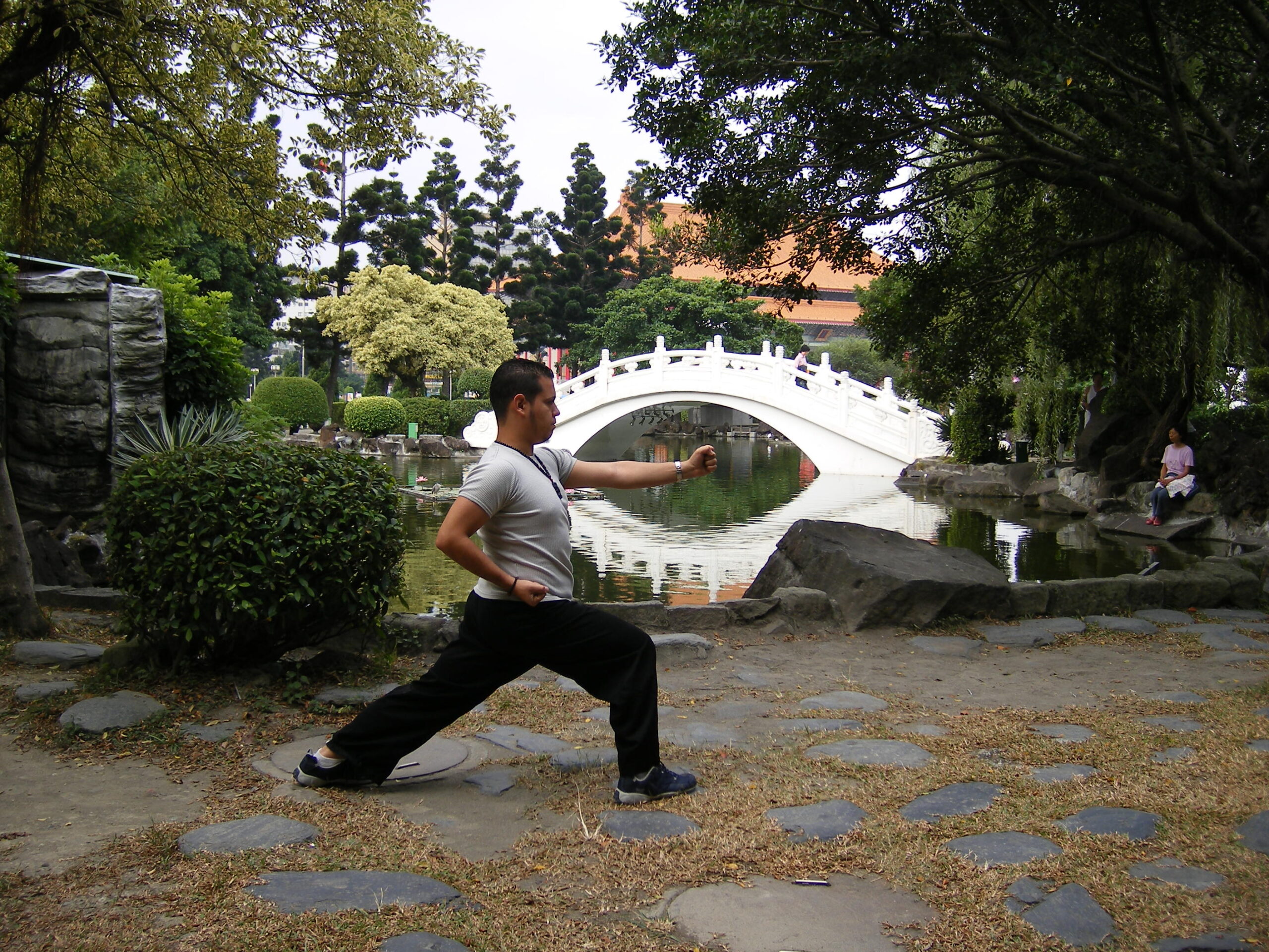 Luis Mendez training at the Chiang Kai-shek Memorial Park, Taipei