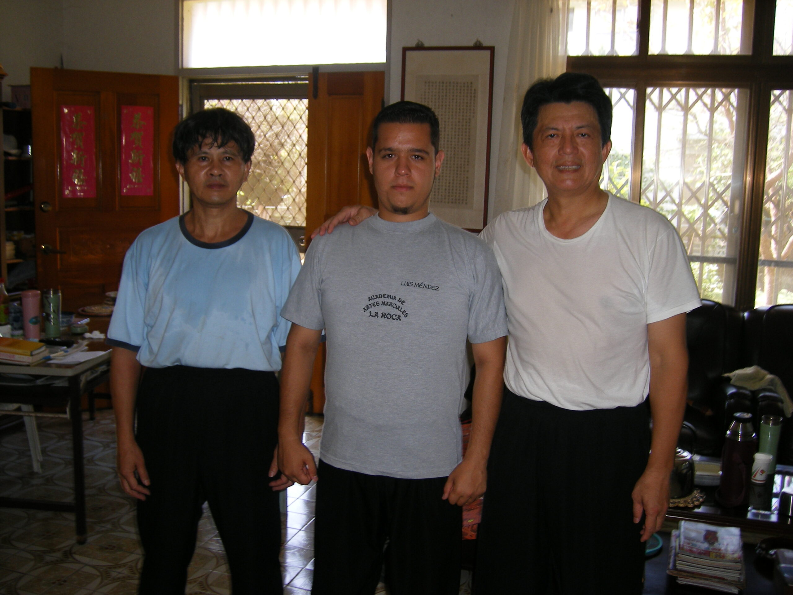 Luis Mendez with masters Wang Yu Ren and Wilson Chen, disciples of GM Liu Yun Qiao