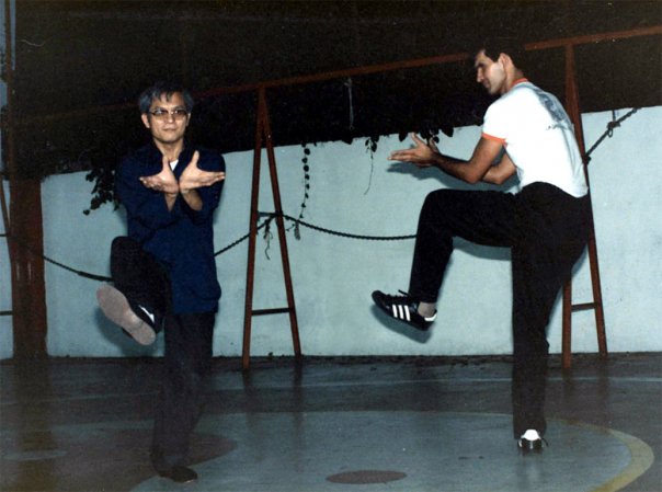 Yuri Jimenez and GM Dai She Zhe performancing Bagua in the 80's in Caracas, Venezuela 3